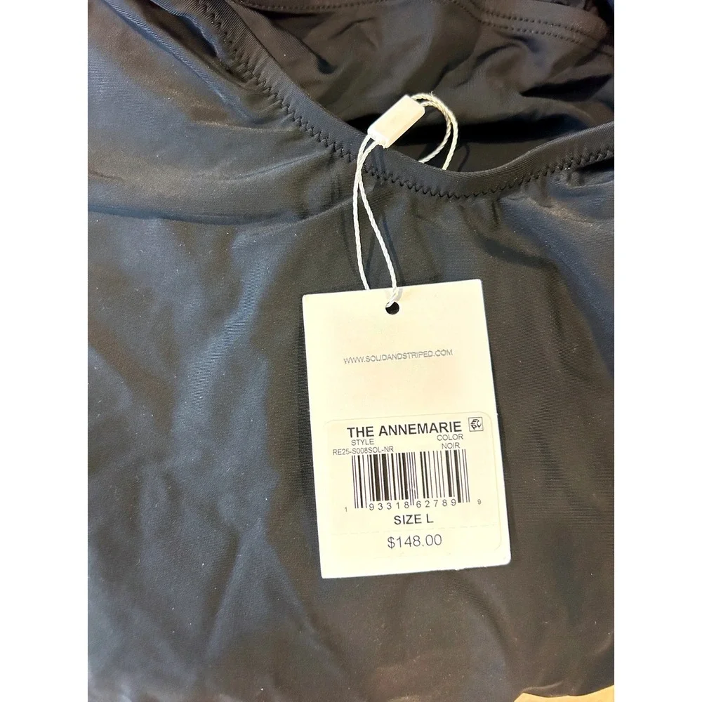 SOLID & STRIPED The Annemarie Noir Black One‎ Piece Swimsuit Size L